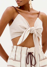 Double Minimalist Crop Top Lança Perfume