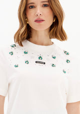 Short Sleeve T-Shirt with Embellishments Lança Perfume