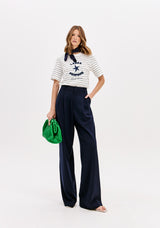 Short-Sleeved T-shirt with Front Embroidery Lança Perfume