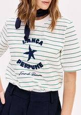 Short-Sleeved T-shirt with Front Embroidery Lança Perfume