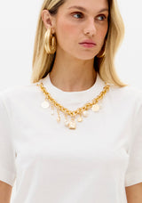 100% Cotton T-Shirt with Detachable Necklace Lança Perfume