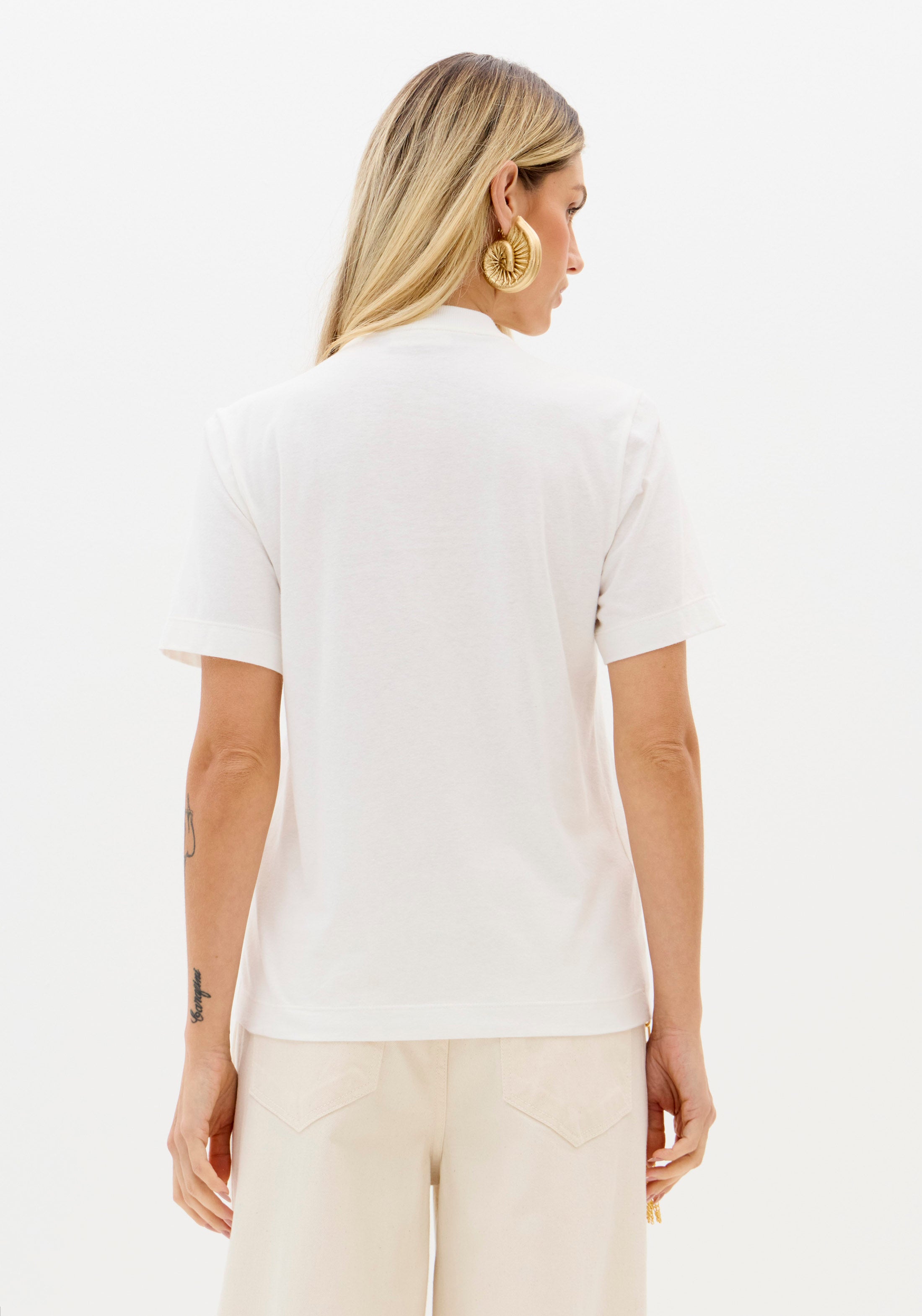 100% Cotton T-Shirt with Detachable Necklace Lança Perfume