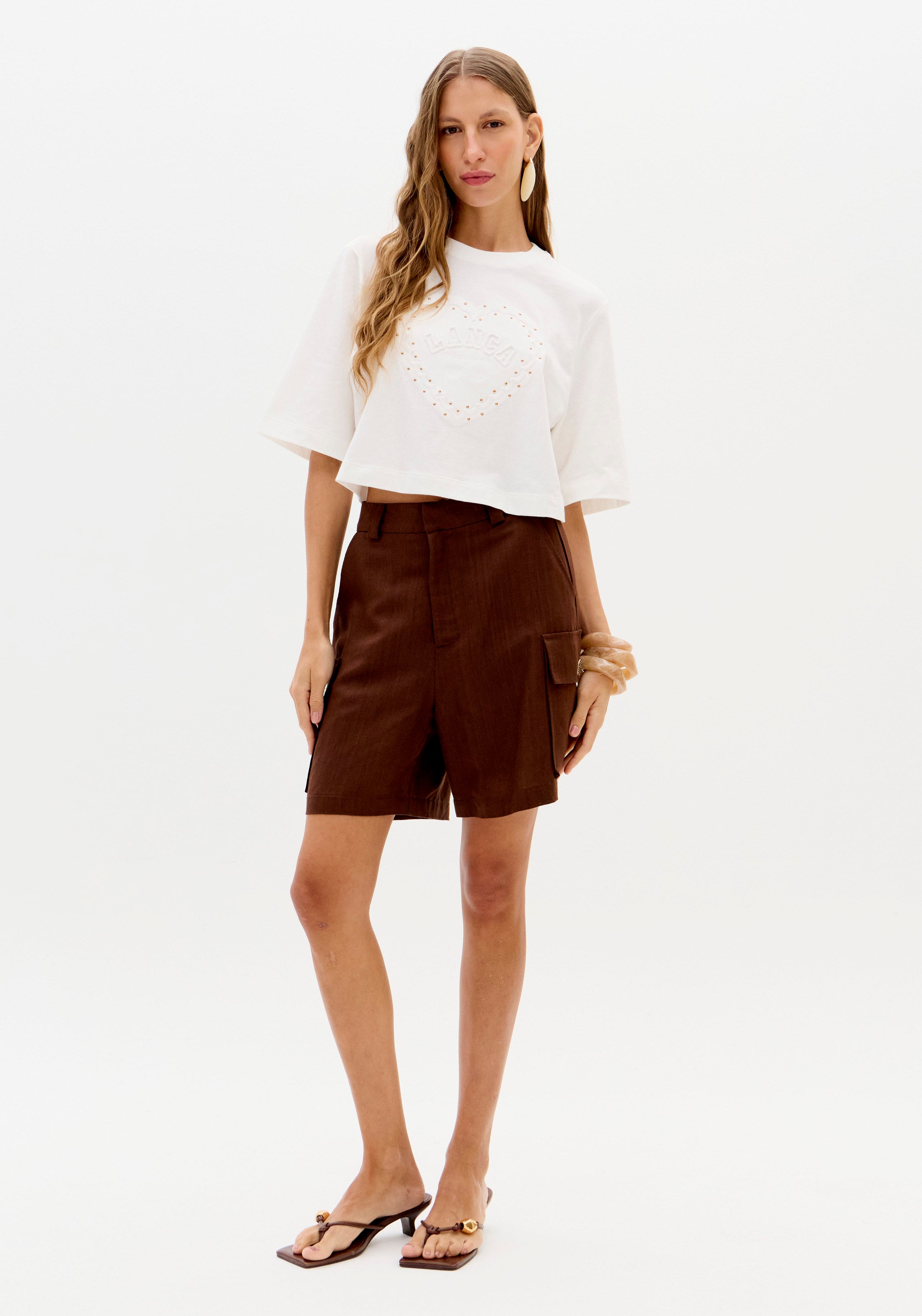 Oversized Cropped Heart T-Shirt Lança Perfume