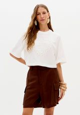 Oversized Cropped Heart T-Shirt Lança Perfume
