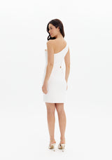 One-Shoulder Short Dress with Side Cut-Out and Sparkling Chain Detail Lança Perfume