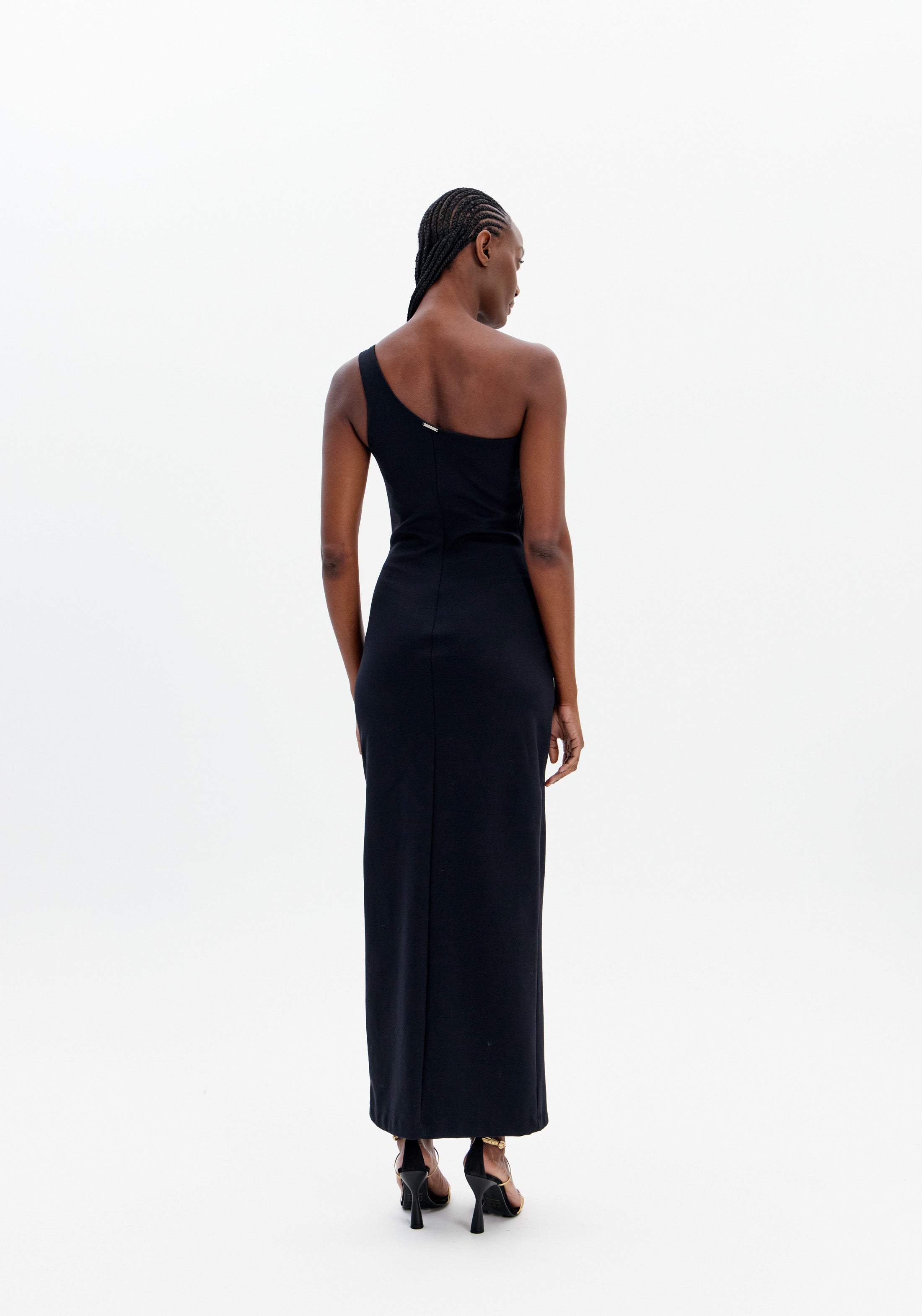 One-Shoulder Super Midi Dress with Sparkle – Modern and Sophisticated Lança Perfume