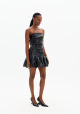 Strapless Faux Leather Mini Dress Lança Perfume