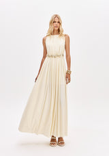 Vestido Super Midi com Cordão e Ferragens Lança Perfume