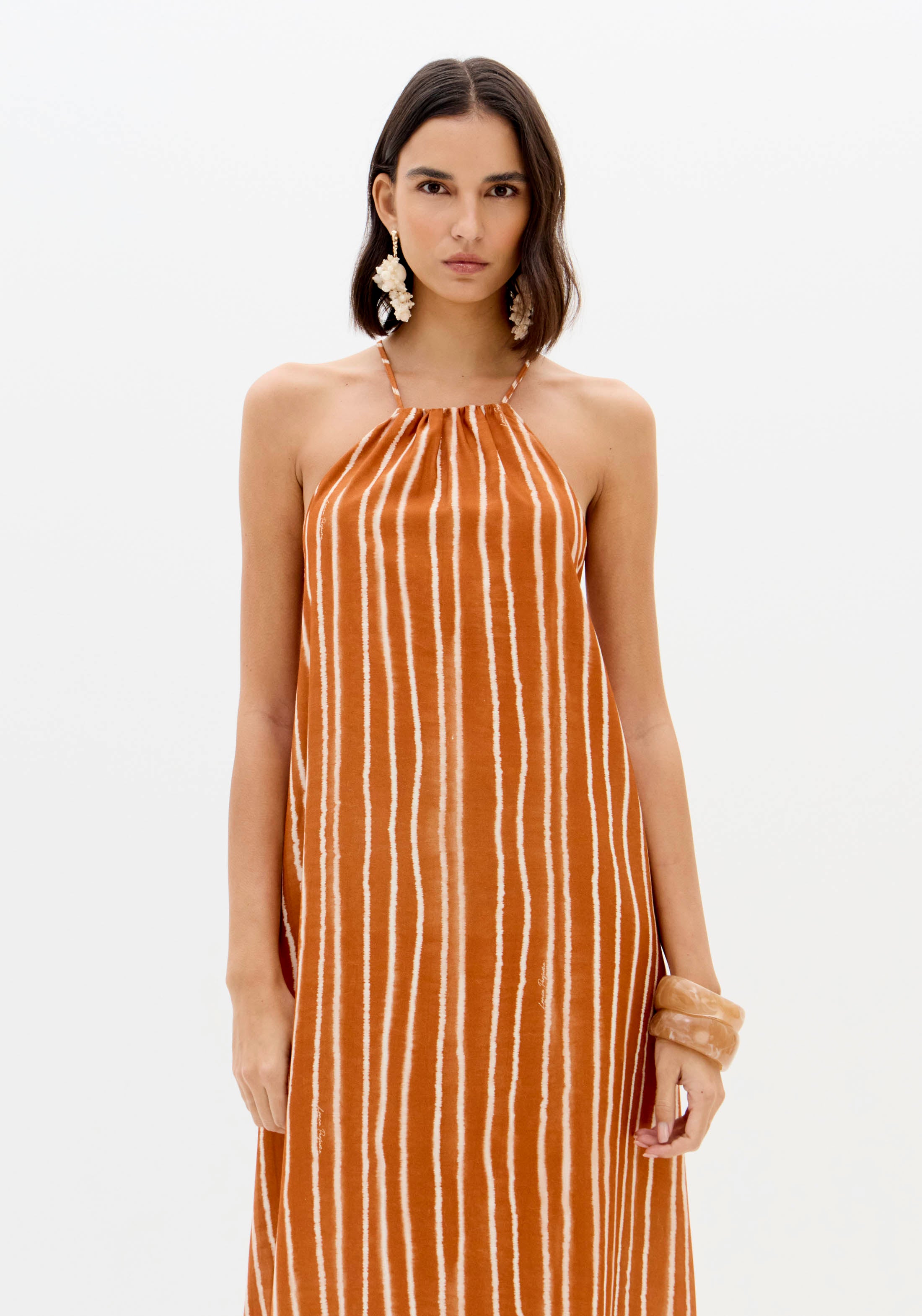 Longline Maxi Dress with Decorative Back Hardware Lança Perfume