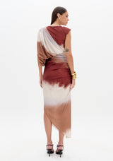 Vestido Super Midi Franzido Estampado Lança Perfume
