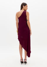 Vestido Mini de Cetim com um Ombro Assimétrico Lança Perfume