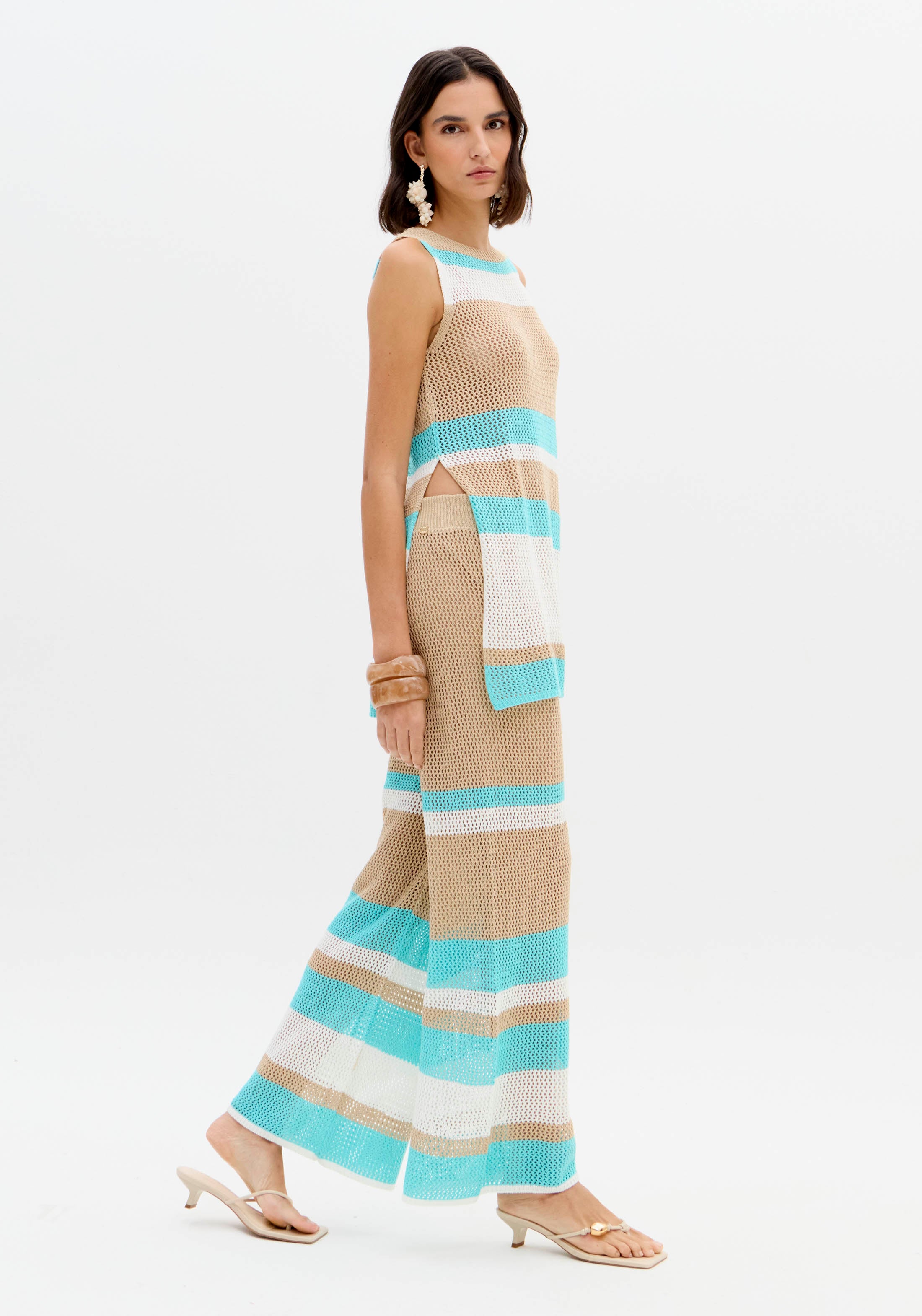 High-Rise Straight-Leg Knit Trousers Lança Perfume