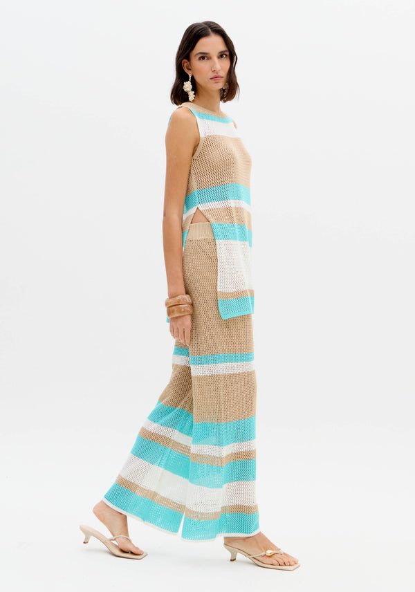 High-Rise Straight-Leg Knit Trousers Lança Perfume