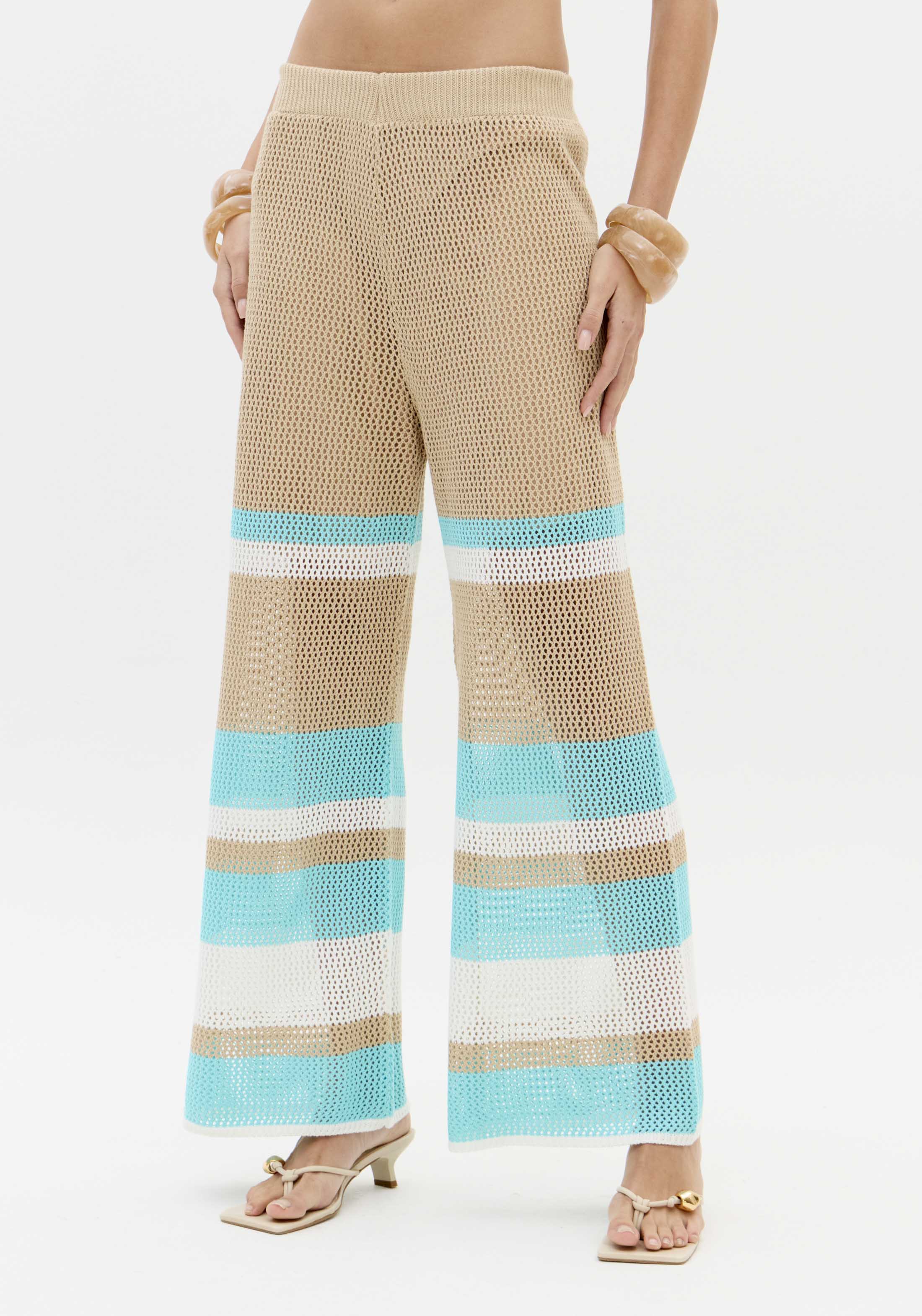 High-Rise Straight-Leg Knit Trousers Lança Perfume