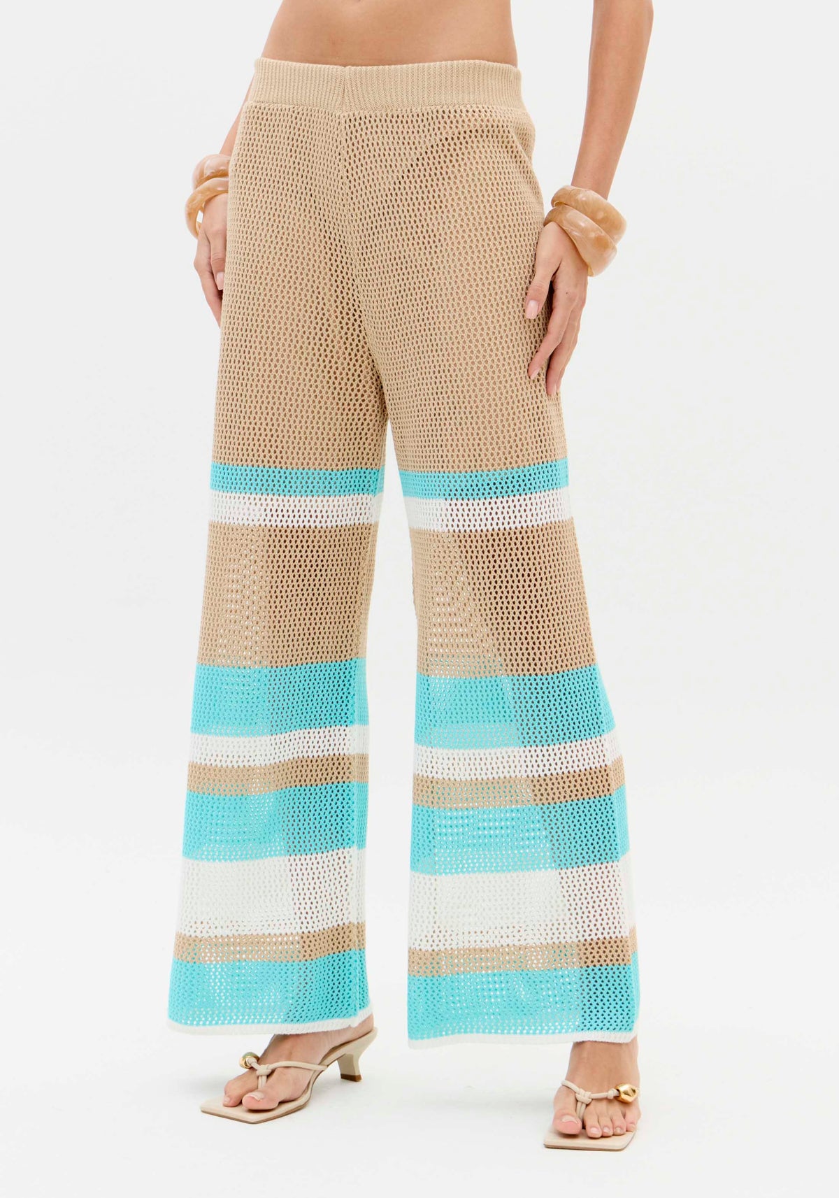 High-Rise Straight-Leg Knit Trousers Lança Perfume