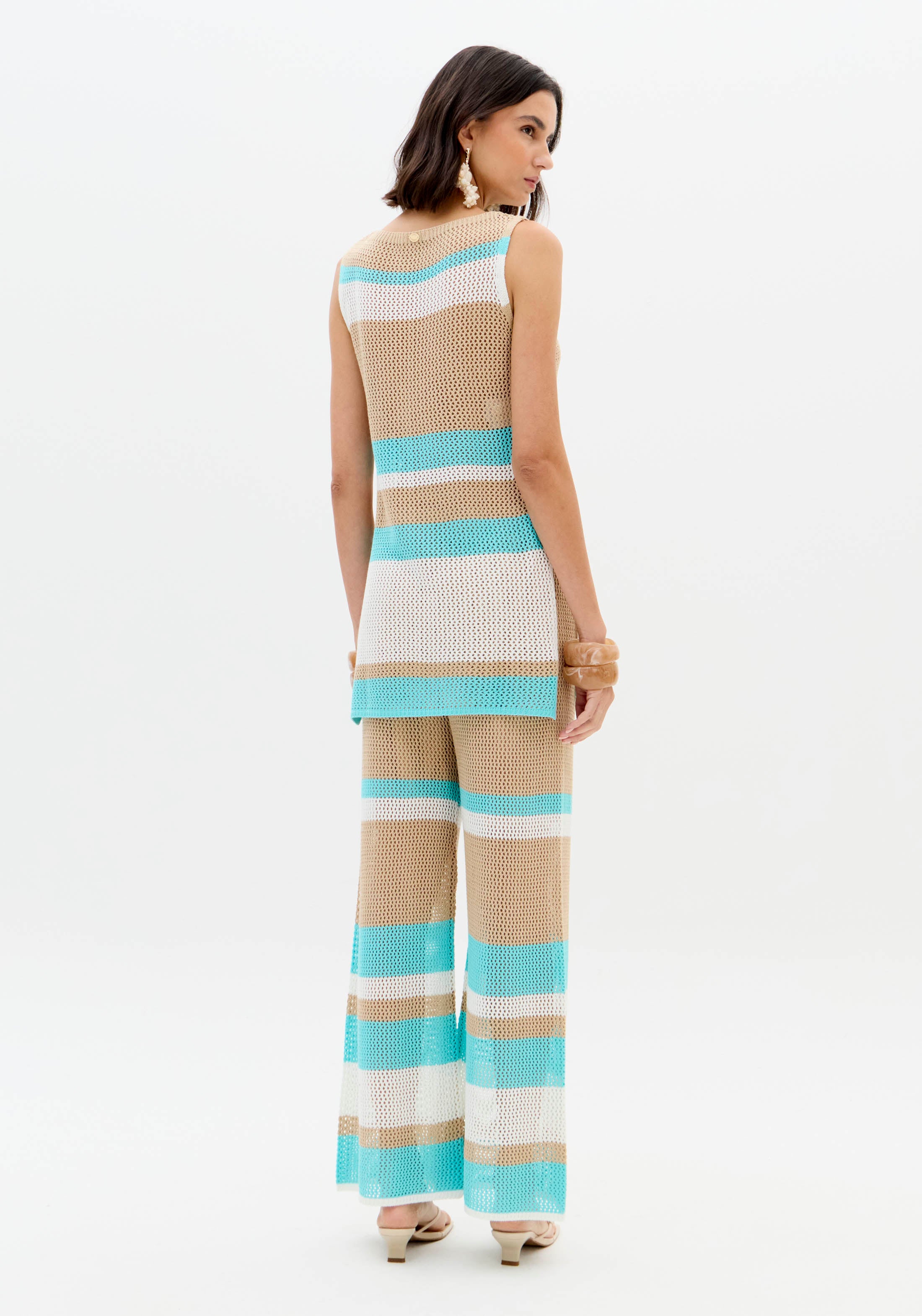 High-Rise Straight-Leg Knit Trousers Lança Perfume