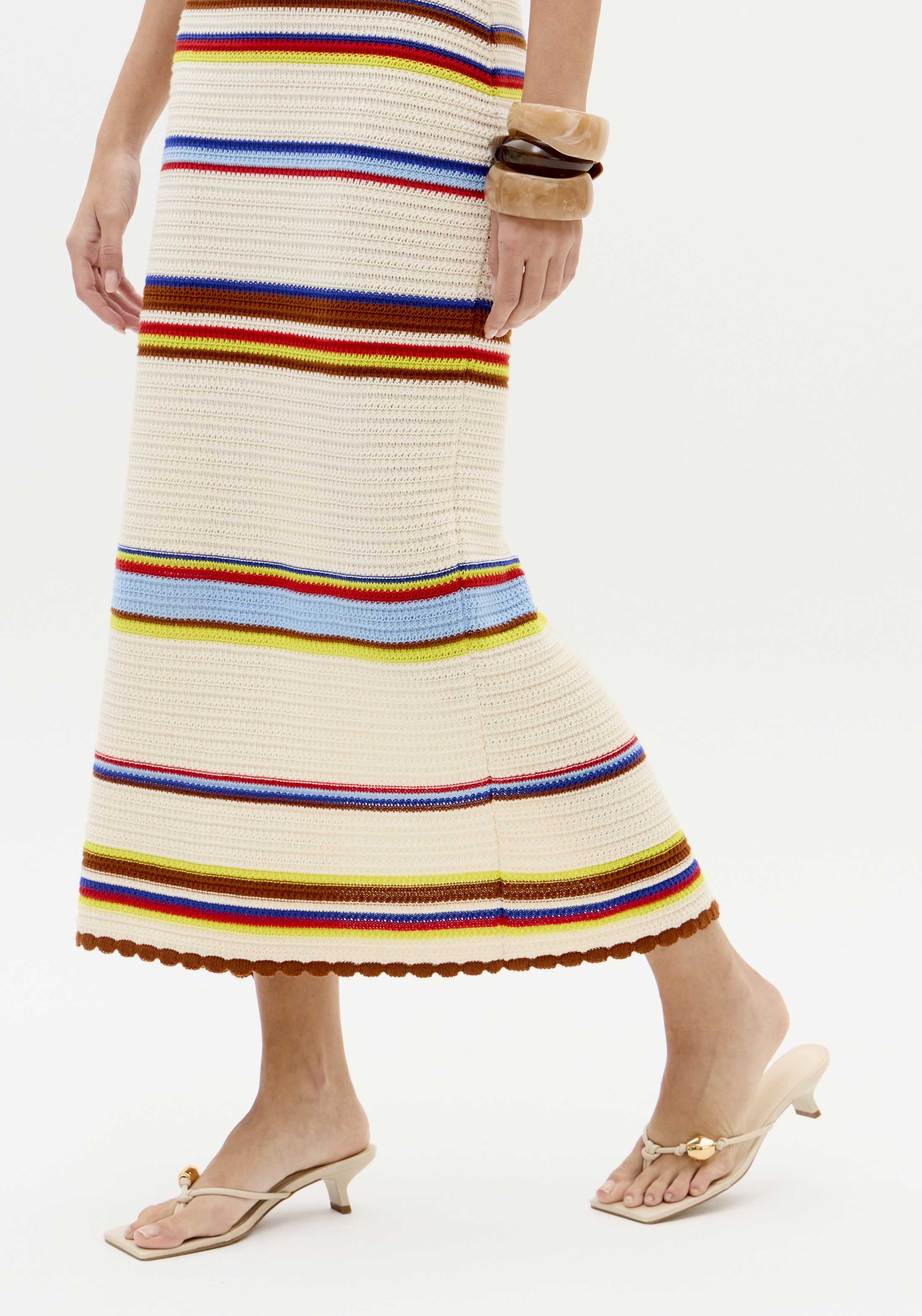 Halter Neck Multi-Stripe Knit Dress Lança Perfume