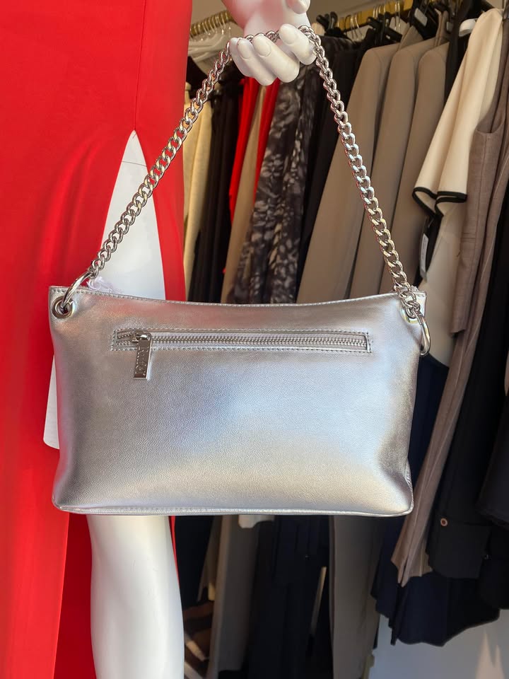 Metallic Silver Shoulder Bag Rufel