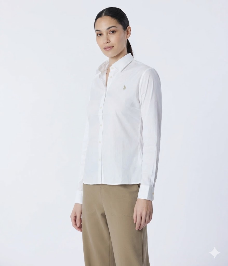 White Long Sleeve Shirt with Logo U.S. Polo Assm.