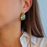 Hoop Earring with Colorful Crystals Jetlag