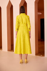 Textured Floral Jacquard Midi Dress Carla Ruiz