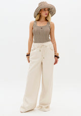 Ribbed Striped Logo Tank Top Lança Perfume