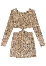 Short Velvet Knit Dress with Sequin Cutouts Lez a Lez