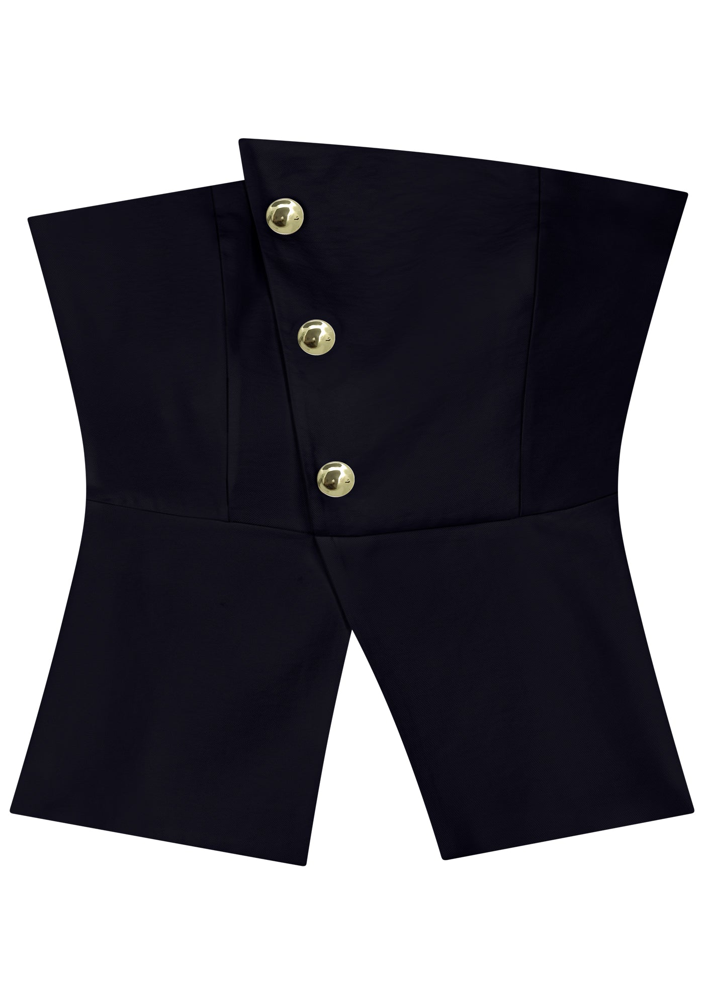 Asymmetrical Strapless waistcoat with Gold Buttons Lez a Lez