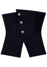 Asymmetrical Strapless waistcoat with Gold Buttons Lez a Lez