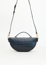 Croc-Embossed Leather Tote Bag with Logo Lança Perfume