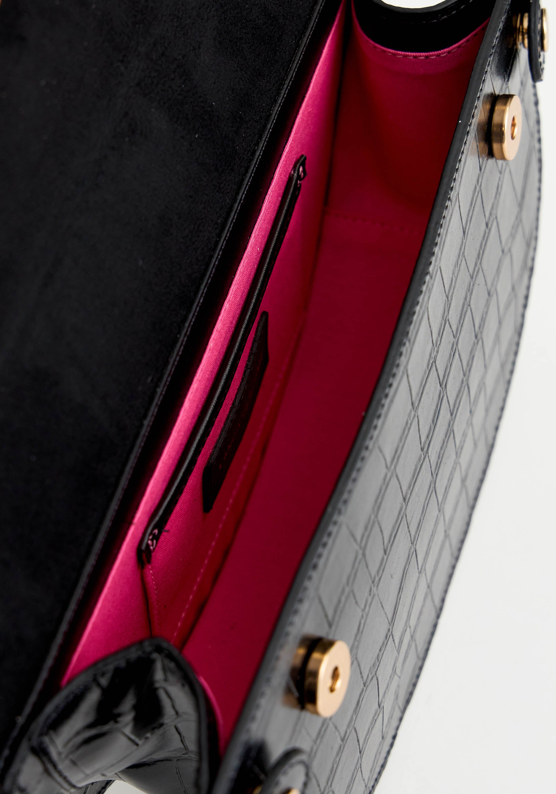 Croc-Embossed Leather Tote Bag with Logo Lança Perfume