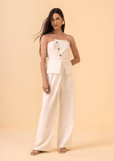 High-Waisted Overlap Straight-Leg Trousers Lez a Lez