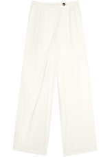High-Waisted Overlap Straight-Leg Trousers Lez a Lez