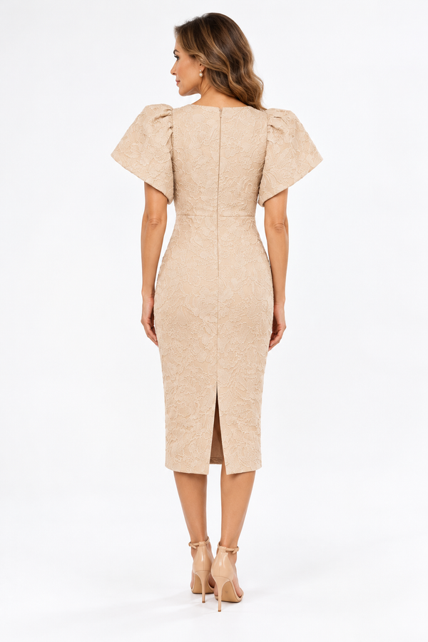 Midi Dress with Flutter Sleeves Carla Ruiz