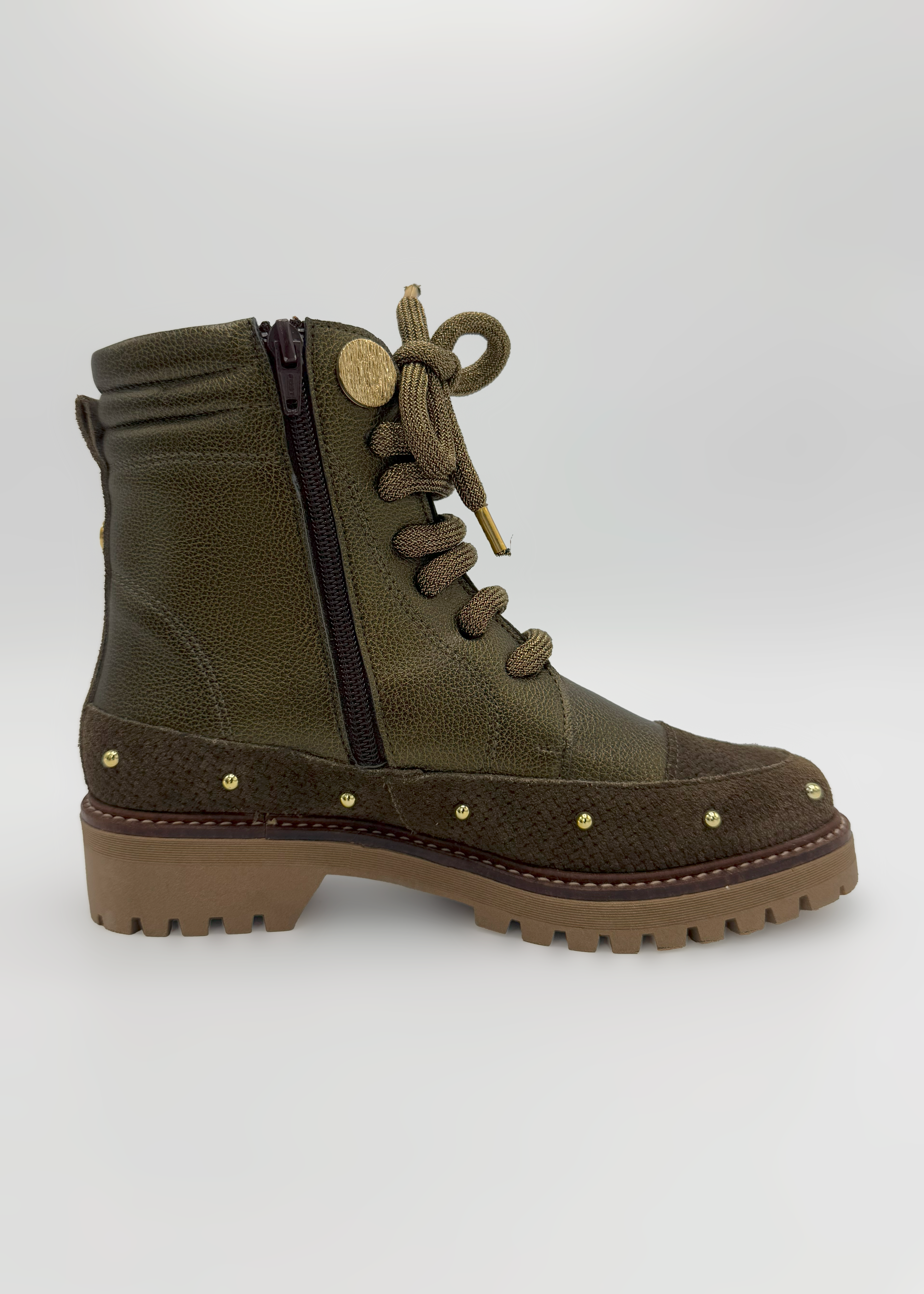 Green Ankle Boots with Low Heel MLV