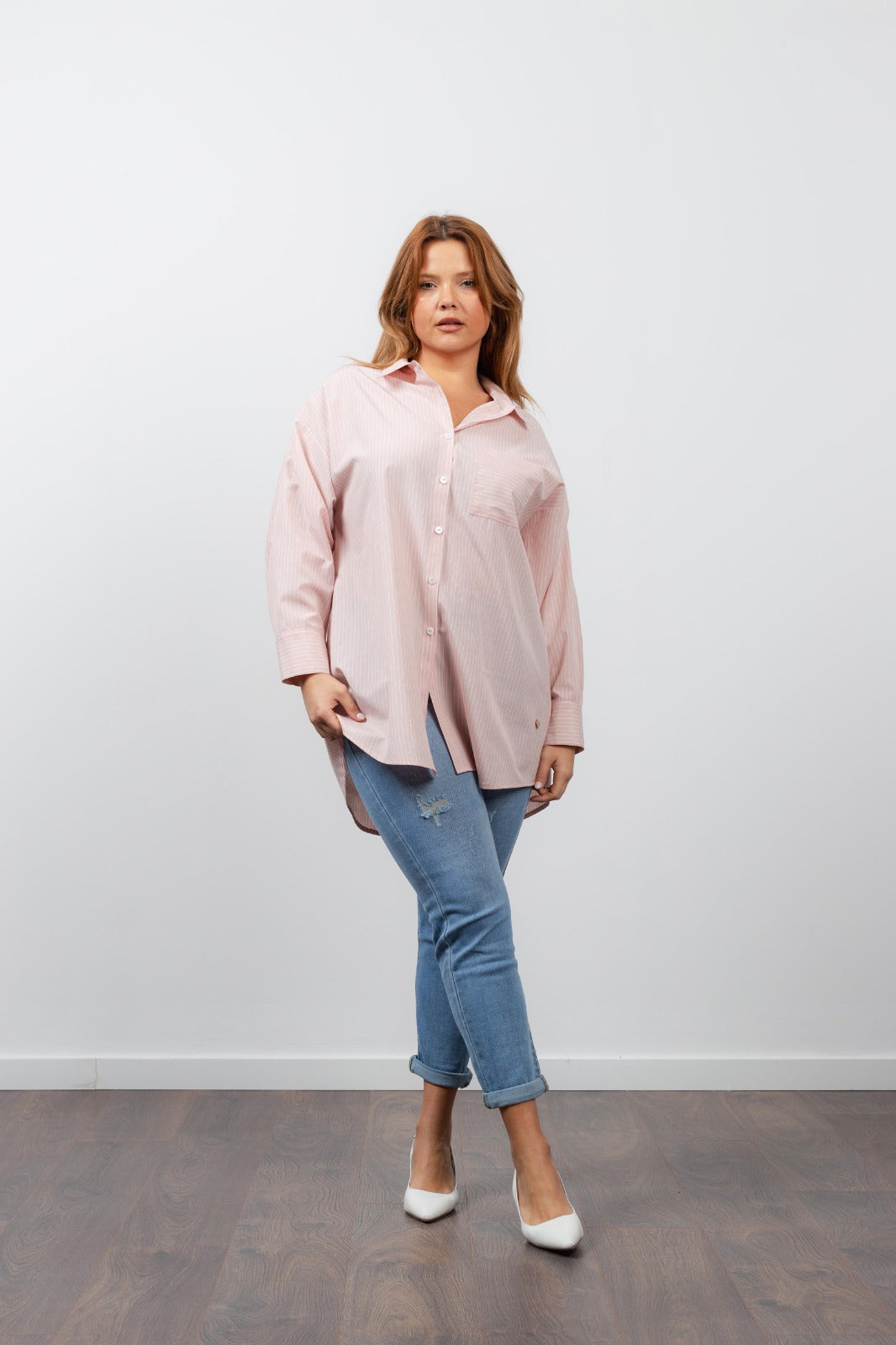 Blusa em tecido riscado TCO