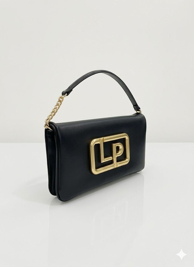 Leather Clutch with Maxi Metal LP Detail Lança Perfume