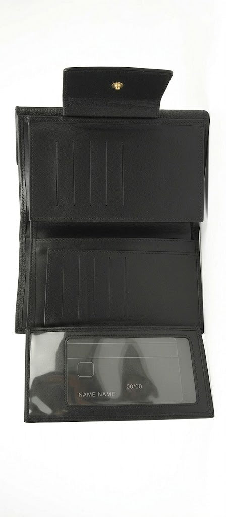 Metallic Logo Textured Flap Wallet  Rufel