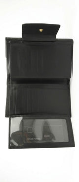 Metallic Logo Textured Flap Wallet  Rufel