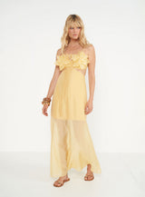 Long Floral Appliqué Dress Colcci