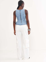 Denim Tailoring Corset Blouse Colcci