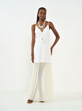 Tulle & Linen Maxi Dress Colcci