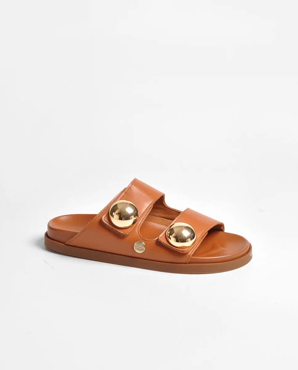 Camel Leather Sandals Ruika