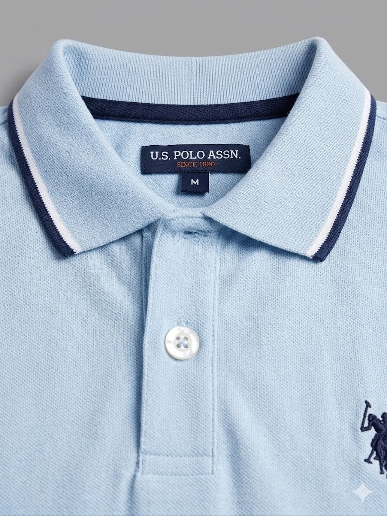 Signature Stripe Rib Tipped Trim Polo Shirt U.S. Polo Assn.