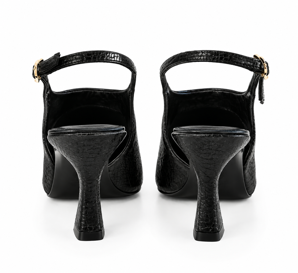 Leather Slingback Pumps with Comma Heel Lança Perfume