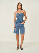 High-Rise Denim Cancun Shorts Colcci