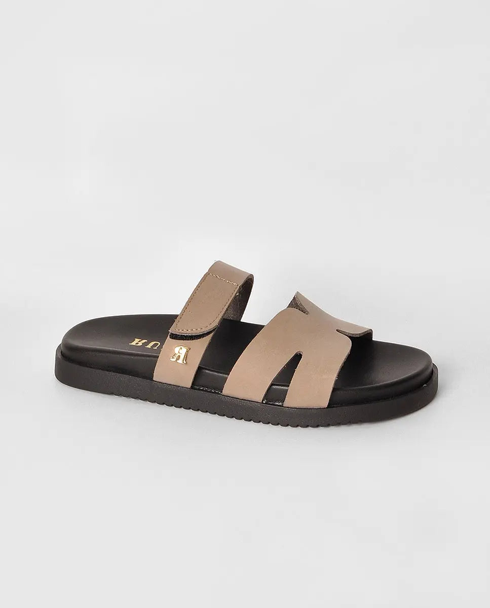 Sandálias Slip-On Taupe Nobuck Ruika