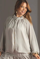 Long Sleeve Blouse with Front Buttons Quattro venti