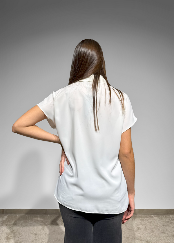 Short-Sleeve White Blouse Ferrache