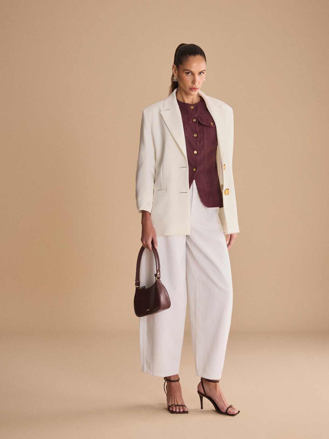 Longline Burgundy Twill Waistcoat Lança Perfume